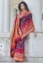 Purple banarasi silk saree with blouse 5375