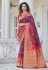 Purple banarasi silk saree with blouse 5375