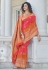 Pink banarasi silk saree with blouse 5377