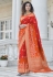 Red banarasi silk festival wear saree 5378