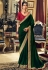 Green silk saree with blouse 3405