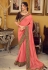 Peach silk saree with blouse 3411