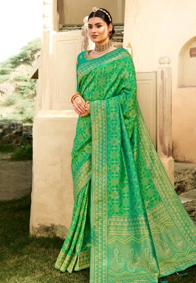 Light green silk festival wear saree 2202