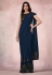 Navy blue lycra saree with blouse 21808