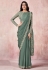 Sea green satin silk saree with blouse 21810