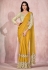 Mustard lycra saree with blouse 21814