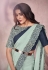 Sky blue silk georgette saree with blouse 21816
