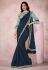 Teal lycra saree with blouse 21820