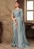 Grey silk saree with blouse 6309