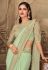 Pista green silk festival wear saree 6312