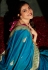 Kajal aggarwal blue silk festival wear saree 5207