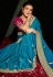 Kajal aggarwal blue silk festival wear saree 5207