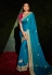 Kajal aggarwal blue silk festival wear saree 5207