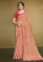 Peach silk georgette saree with blouse 141795