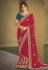 Magenta silk georgette festival wear saree 141798