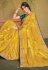 Yellow satin silk saree with blouse 141801