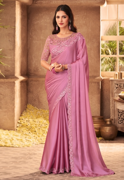 Pink silk festival wear saree 902