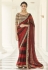 Rust organza saree with blouse 9503