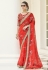 Red organza festival wear saree 9504