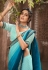 Sky blue chinon half and half saree 4003