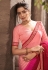 Peach chinon half and half saree 4002