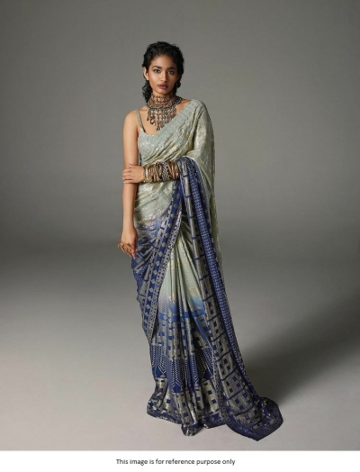 Bollywood Manish Malhotra inspired green blue shaded sequins saree