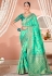 Sea green silk saree with blouse 13393