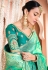 Sea green silk saree with blouse 13393