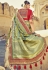 Light green silk saree with blouse 6102