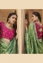 Green silk saree with blouse 10153