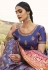 Blue silk saree with blouse 10155