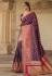 Purple silk saree with blouse 10157