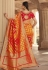 Orange silk festival wear saree 10158