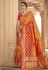 Orange silk festival wear saree 10158