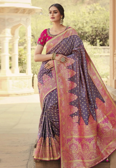 Light purple silk festival wear saree 10160