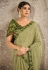 Light green silk georgette saree with blouse 41910