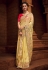 Yellow organza saree with blouse 1402