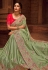 Light green organza saree with blouse 1406