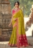 Light green silk saree with blouse 13376