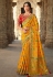 Yellow silk saree with blouse 13382