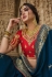 Navy blue silk festival wear saree 13383