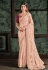 Peach satin silk saree with blouse 22007