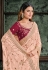 Peach satin silk saree with blouse 22007