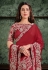 Red satin silk festival wear saree 22008