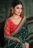 Green organza saree with blouse 22009