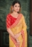 Yellow organza festival wear saree 22010