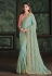 Sky blue satin silk saree with blouse 22013