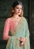 Sky blue satin silk saree with blouse 22013