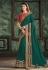 Green satin silk saree with blouse 22015