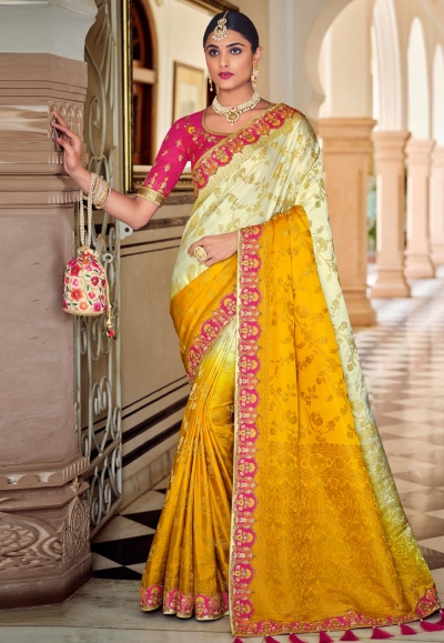 Off white silk saree with blouse 5105